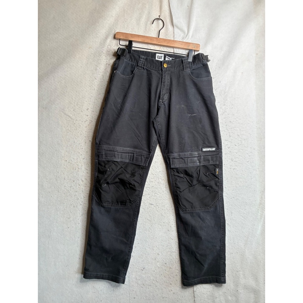 CAT Caterpillar Womens Workwear Black Utility Cargo Pants Cordura Knees Size 6